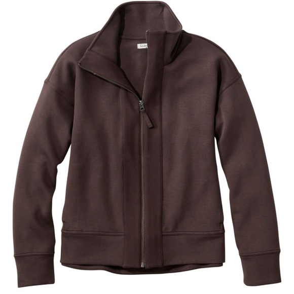 L.L. Bean Tops - L.L.Bean CloudSoft Full Zip Cozy Sweatshirt Jacket Brown M New Style